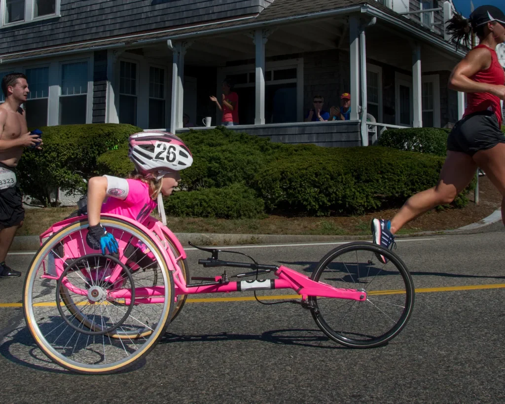 Woman athlete competing in the Falmouth Road Race